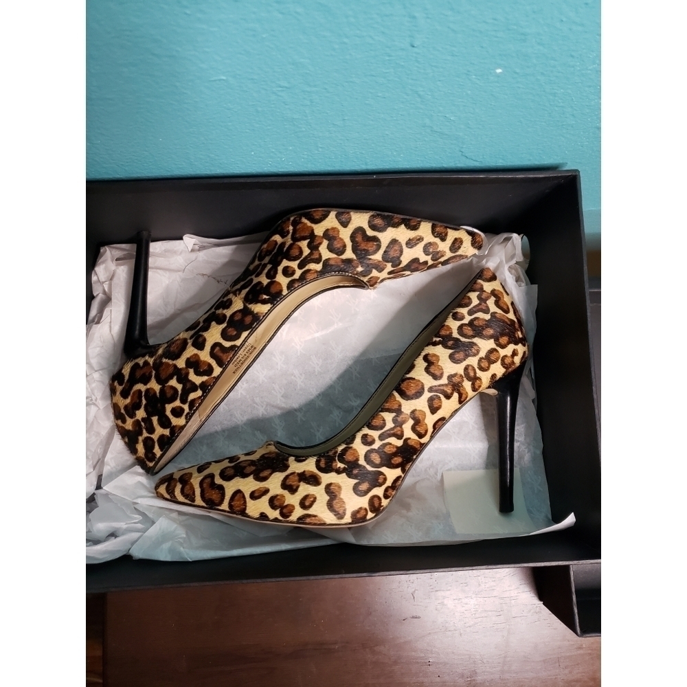 Kenneth Cole Bon-Together Leopard Calfhair Heels Size 6.5 - Picture 6 of 11